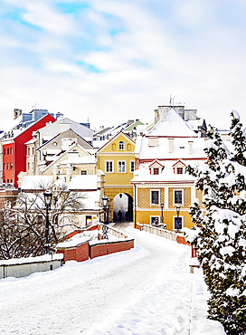 Grodzka Gate and the Old Town, winter, Lublin, Lublin Voivodeship, Poland, Europe