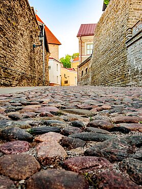 Pikk jalg street, low angle view, Old Town, Tallinn, Estonia