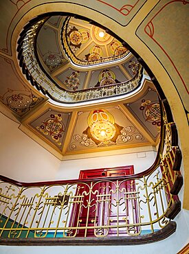 Stairway at 12 Albert Street, interior, Riga, Latvia