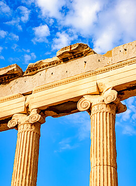 Erechtheion, detailed view, Acropolis, UNESCO World Heritage Site, Athens, Attica, Greece, Europe