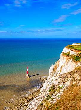 Beachy Head Cliffs and Lighthouse, Eastbourne, East Sussex, England, United Kingdom