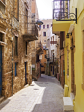 Street of the Old Town, City of Chania, Crete, Greek Islands, Greece, Europe