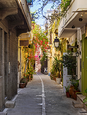 Street of the Old Town, City of Rethymno, Rethymno Region, Crete, Greek Islands, Greece, Europe