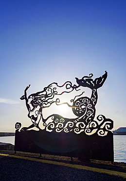 The Mermaid at Heraklion Harbour, City of Heraklion, Crete, Greek Islands, Greece, Europe