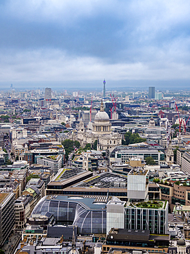 View towards St. Paul's Cathedral, London, England, United Kingdom, Europe