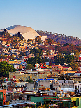View towards the Cerro del Fortin at sunrise, Oaxaca de Juarez, Oaxaca State, Mexico