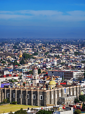 View towards the San Gabriel Franciscan Convent, Cholula, Puebla State, Mexico