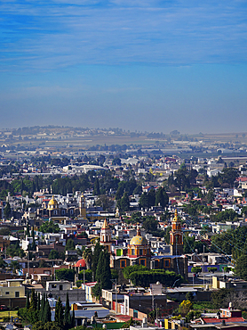View towards the Tecamac Church of Saint Paul, Cholula, Puebla State, Mexico