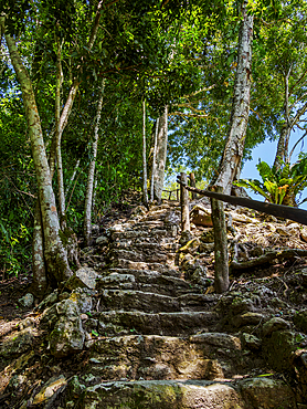 Mayan Ruins at Plaza A, Caracol Archaeological Site, Cayo District, Belize