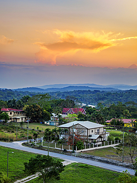 Townscape of San Ignacio at sunset, Cayo District, Belize