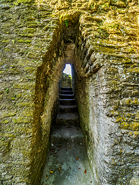 Corbelled arch passageway, Cahal Pech Archaeological Reserve, San Ignacio, Cayo District, Belize