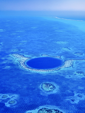 The Great Blue Hole, Lighthouse Reef, aerial view, Belize District, Belize