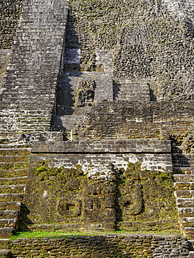 High Temple, detailed view, Lamanai Archaeological Reserve, Orange Walk District, Belize