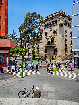 Palace of the National Civil Police and La Sexta Street, Guatemala City, Guatemala Department, Guatemala