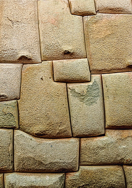 Inca stonework, Hatunrumiyoc Street, UNESCO World Heritage Site, Cusco, Peru, South America