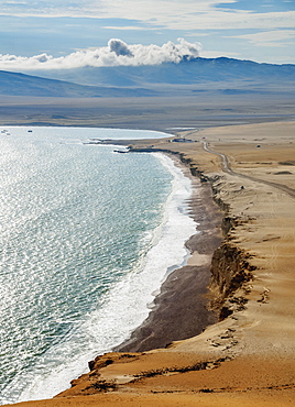 Red Beach, elevated view, Paracas National Reserve, Ica Region, Peru, South America