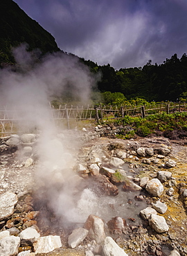 Fumarolas da Lagoa das Furnas, hot springs, Sao Miguel Island, Azores, Portugal, Atlantic, Europe