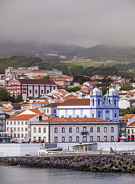 View towards the Misericordia Church, UNESCO World Heritage Site, Angra do Heroismo, Terceira Island, Azores, Portugal, Atlantic, Europe