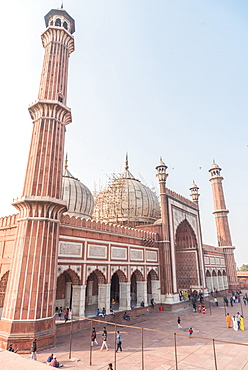 Sunset at Jama Masjid, Old Delhi, India, Asia