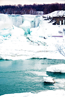 Frozen Niagara Falls in March, Ontario, Canada, North America