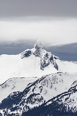 A view of Black Tusk from the peak of Whistler Mountain, British Columbia, Canada, North America