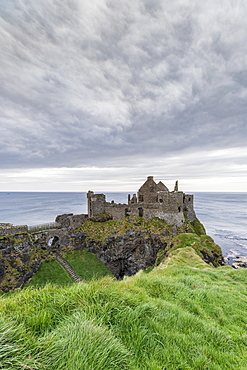 Dunluce Castle ruins, Bushmills, County Antrim, Ulster, Northern Ireland, United Kingdom, Europe