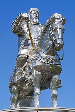 Genghis Khan equestrian statue, Erdene, Tov province, Mongolia, Central Asia, Asia