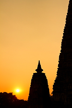 The Mahabodhi Temple at Bodh Gaya, UNESCO World Heritage Site, Bihar, India, Asia