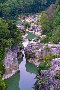 Marmitte dei Giganti canyon on the Metauro River, Fossombrone, Marche, Italy, Europe