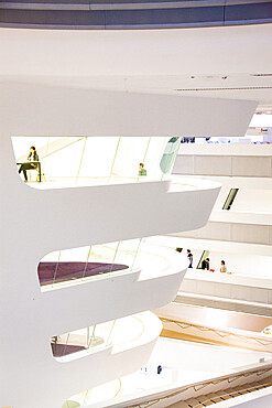 Library and Learning Center by architect Zaha Hadid, of Vienna University of Economics and Business (Wirtschaftsuniversitat Wien), Vienna, Austria, Europe