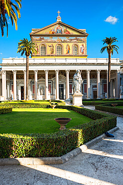 The Papal Basilica of St. Paul outside the Walls (Basilica Papale di San Paolo fuori le Mura), Rome, Lazio, Italy, Europe