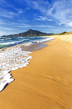 Waves on the sand beach of San Nicolao, Buggerru, Sud Sardegna province, Sardinia, Italy, Mediterranean, Europe