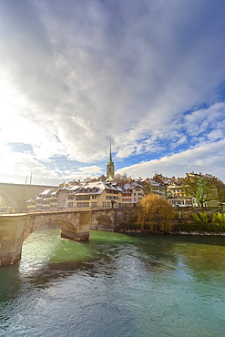 Sun light illuminates the historical centre of Bern, Canton of Bern, Switzerland, Europe