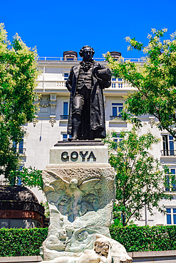 Monument to Francisco Goya, famous Spanish painter, outside the Prado Museum, Madrid, Spain, Europe