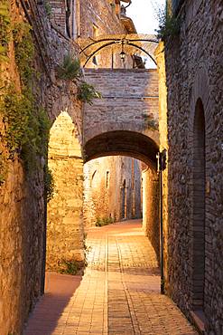 Dawn view of streets in San Gimignano, UNESCO World Heritage Site, Tuscany, Italy, Europe