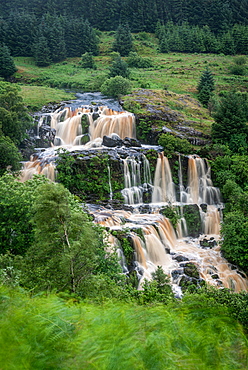 The Loup of Fintry waterfall on the River Endrick, located approximately two miles from Fintry village, near Stirling, Scotland, United Kingdom, Europe