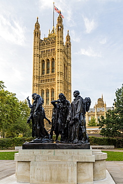 The Burghers of Calais statue, by Auguste Rodin, in Westminster, London, England, United Kingdom, Europe