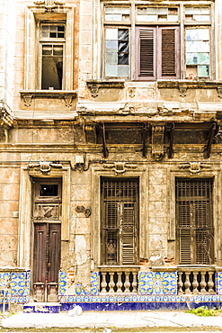 A beautifully aged building in Havana, Cuba, West Indies, Caribbean, Central America