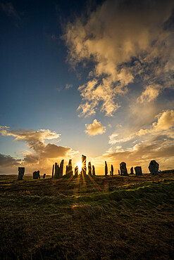 Sunrise at Callanish Standing Stones, Callanish, Isle of Lewis, Outer Hebrides, Scotland, United Kingdom, Europe