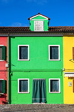 Colorful house, colorful house facades, Burano Island, Venice, UNESCO World Heritage Site, Veneto, Italy, Europe