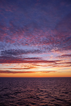 The midnight sun setting over Baltic Sea, Atlantic Ocean, Russia, Europe