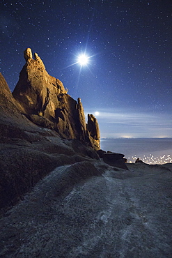 Horca del Inca ruins at night near Copacabana, La Paz Department, Bolivia, South America