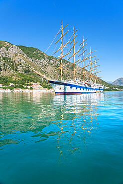 Royal Clipper, the Worlds largest full-rigged sailing ship, Kotor, Montenegro, Europe