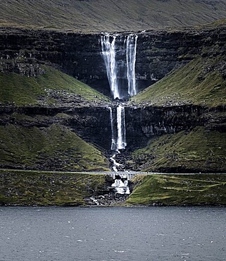 Fossa, the tallest waterfalls of the Faroe Islands, Denmark, Europe