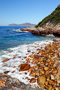 Looking south towards Cape Point over False Bay, Cape Point Nature Reserve, near Cape Town, South Africa, Africa