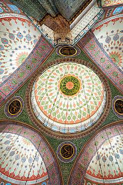 Yeni mosque interior ceiling in Istanbul, Turkey