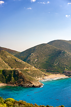 Marmari beach with turquoise sea water in Mani Peninsula, Greece