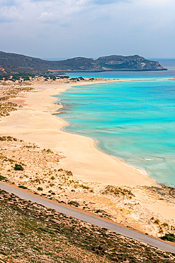 Elafonisos island and Simos beach with turquoise water in the south of Greece