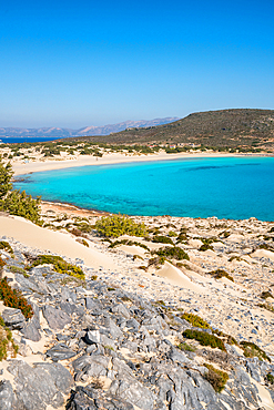 Simos beach with turquoise water in Elafonisos island, Greece