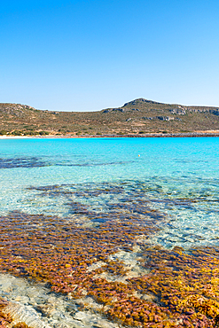 Simos beach with turquoise water in Elafonisos island, Greece